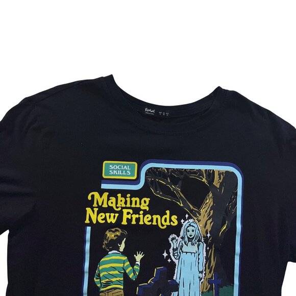 Social Skills Graphic Tee "Making New Friends" By Romwe - Black - S - Picture 6 of 9